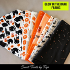 Carmon's Quilt Shop FIGO Fabrics Sweet Treat stars black cotton quilting fabric with glow in the dark features