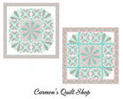 Carmon's Quilt Shop Floating Dresden quilt kit featuring floral Quilting In Bloom cotton fabric in pink and teal.