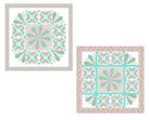 Carmon's Quilt Shop Quilting In Bloom Floating Dresden quilt kit featuring floral cotton fabric in pink and teal.