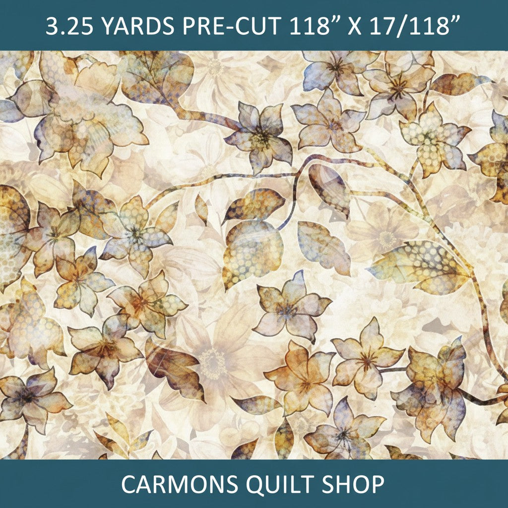 Carmon's Quilt Shop QT Fabrics Panorama tonal floral 100% cotton wide backing fabric for quilting projects