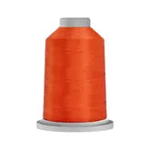 Carmon's Quilt Shop Glide 40wt trilobal polyester thread in bright orange on a 5,500-yard king spool for quilting.