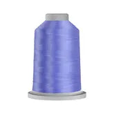 Carmon's Quilt Shop Glide 40wt trilobal polyester thread on a 5,500-yard king spool in a vibrant purple shade.