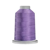 Carmon's Quilt Shop Glide 40wt purple trilobal polyester thread on a 5,500-yard king spool with a high-sheen finish.