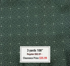 Carmon's Quilt Shop modern green geometric 100% cotton quilt backing fabric, 108-inch wide print