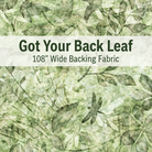 Carmon's Quilt Shop Got Your Back Leaf 108 inch wide green cotton fabric with botanical and dragonfly motifs