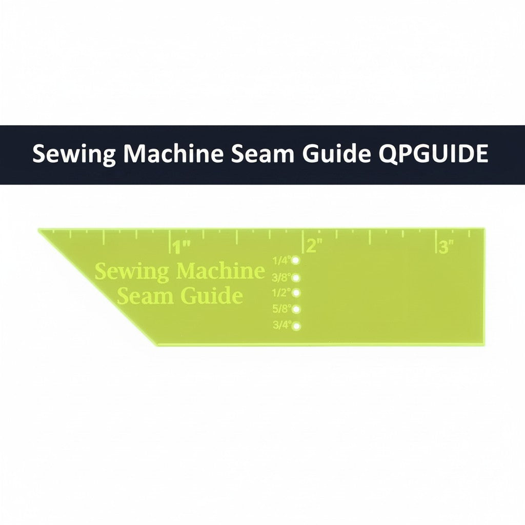 Carmon's Quilt Shop Quilter's Paradise green plastic sewing machine seam guide ruler with mitered edge