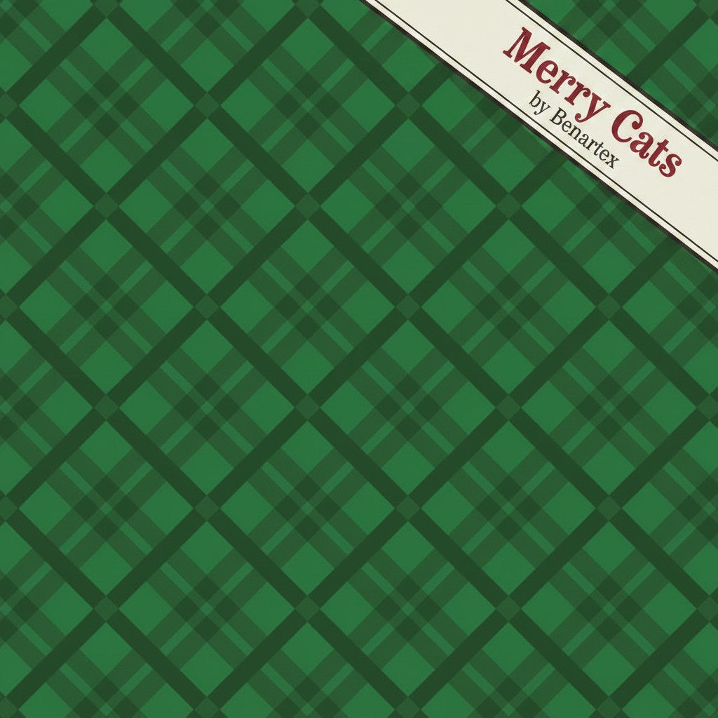Carmon's Quilt Shop Tartan Season Green quilting cotton fabric with a traditional Christmas plaid pattern