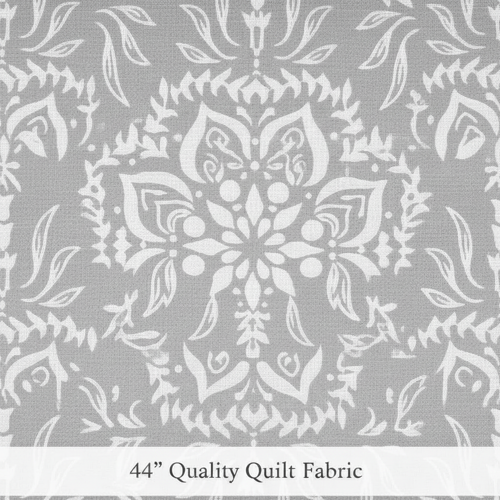 Carmon's Quilt Shop Robert Kaufman Light As Air grey 100% cotton quilting fabric with elegant floral pattern