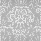 Carmon's Quilt Shop grey 100% cotton fabric with an elegant white airy floral pattern from Robert Kaufman