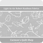 Carmon's Quilt Shop Light As Air grey 100% cotton quilting fabric with white floral line art pattern