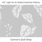 Carmon's Quilt Shop Robert Kaufman Light As Air grey cotton quilting fabric with white leaf and berry pattern