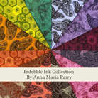 Carmon's Quilt Shop Indelible Ink fabric bundle featuring colorful modern prints of moths, bees, and floral patterns.