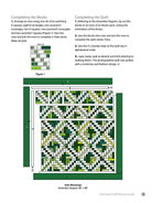 Carmon's Quilt Shop assembly diagram for the Irish Blessings quilt pattern featuring green and white block layouts