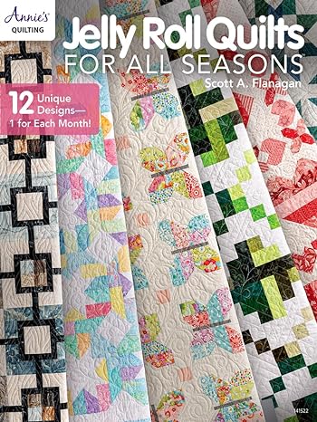 Carmon's Quilt Shop Jelly Roll Quilt Patterns for All Seasons book featuring twelve seasonal quilt designs