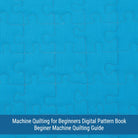 Carmon's Quilt Shop digital guide showing bright blue fabric with intricate jigsaw puzzle machine quilting patterns.