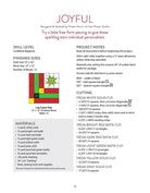 Carmon's Quilt Shop Joyful star quilt pattern page with cutting instructions and material list for beginner quilters