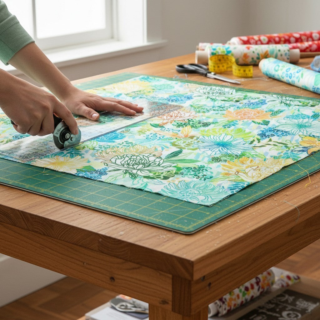 Carmon's Quilt Shop Jungle Wide Fabric: 108" 100% cotton quilt backing in Fiesta with abstract floral and geometric print.