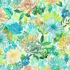 Carmon's Quilt Shop Jungle Wide Fabric: 100% cotton quilt backing with abstract floral design in fiesta colors.