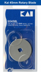 Carmon's Quilt Shop Kai 45mm tungsten steel replacement rotary cutter blade in original blue packaging