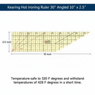 Carmon's Quilt Shop Kearing 10x2.5 inch heat-resistant hot ironing ruler with 30-degree angled edge for sewing