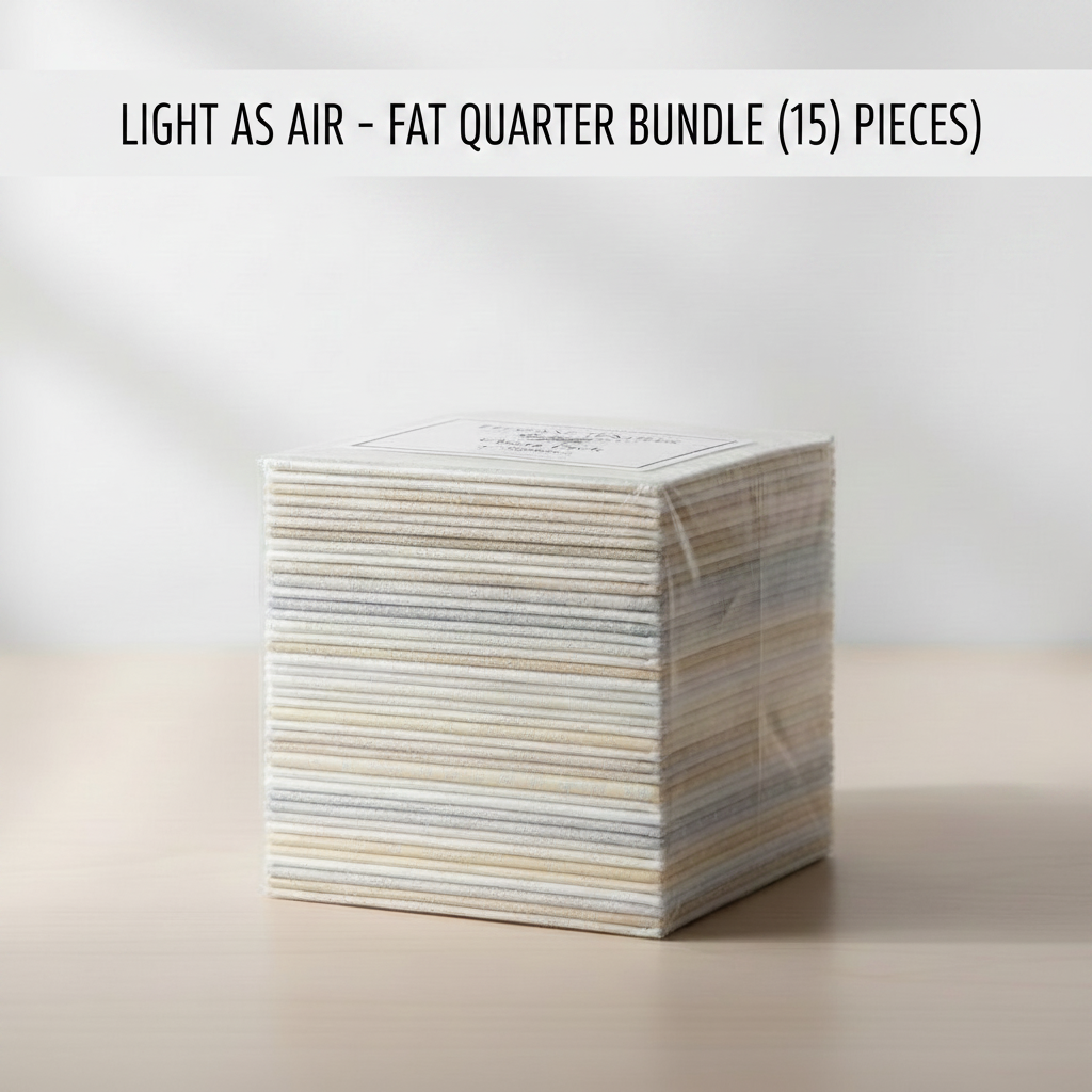 Carmon's Quilt Shop Light As Air charm pack featuring 100% cotton pre-cut fabric squares in soft floral prints.