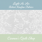 Carmon's Quilt Shop white 100% cotton quilting fabric from the Robert Kaufman Light As Air collection with airy design