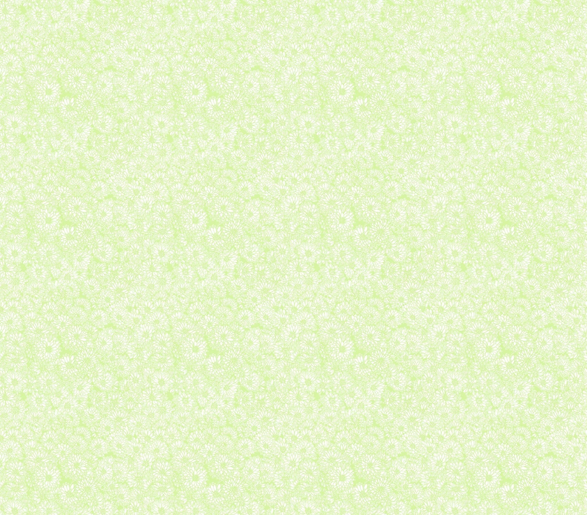 Carmon's Quilt Shop light green cotton fabric with a delicate white floral print from the Main Street Quilt Kit