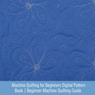 Carmon's Quilt Shop digital guide showing blue fabric with white floral machine quilting patterns