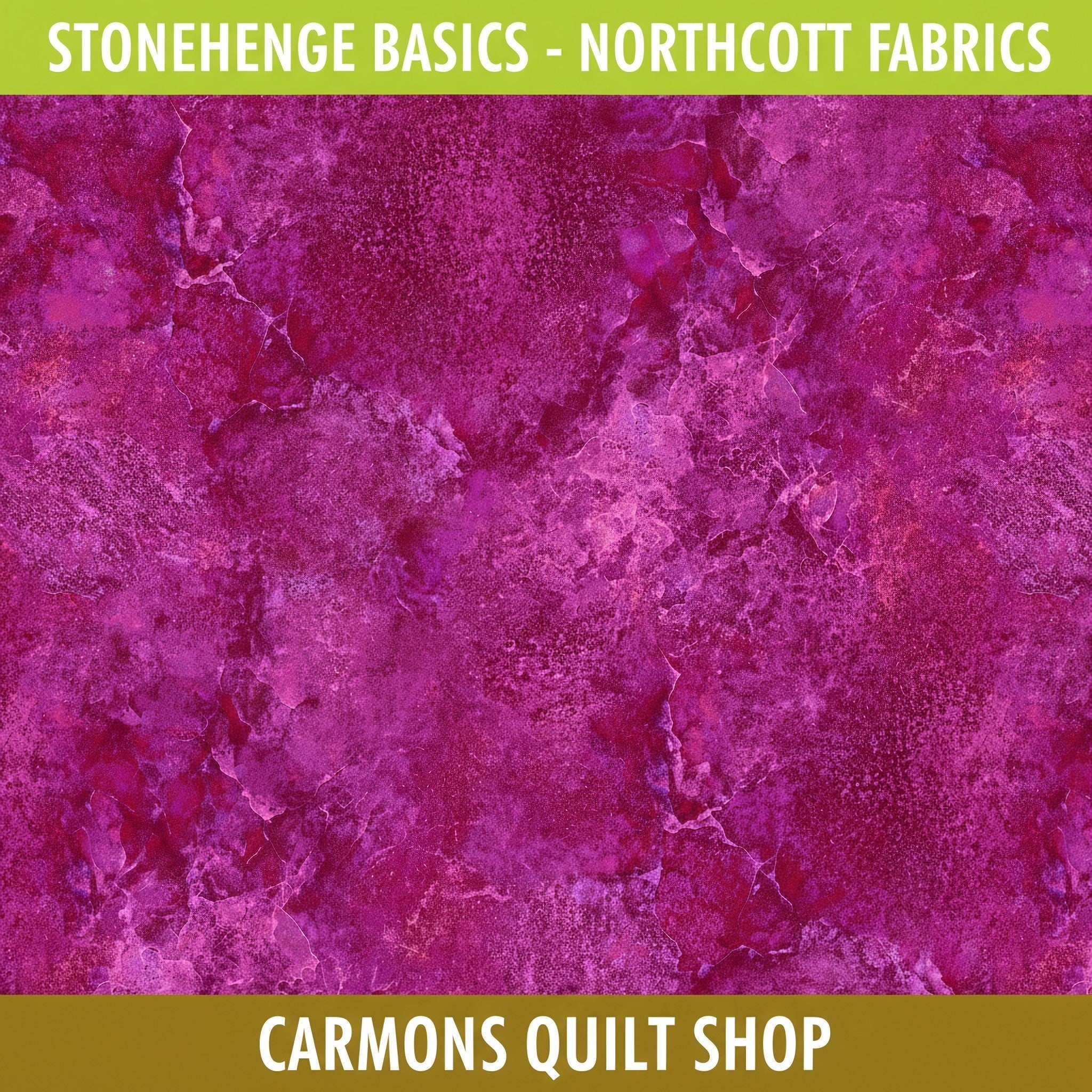 Carmon's Quilt Shop Stonehenge Basics premium cotton fabric in a vibrant magenta marble texture for quilting projects.