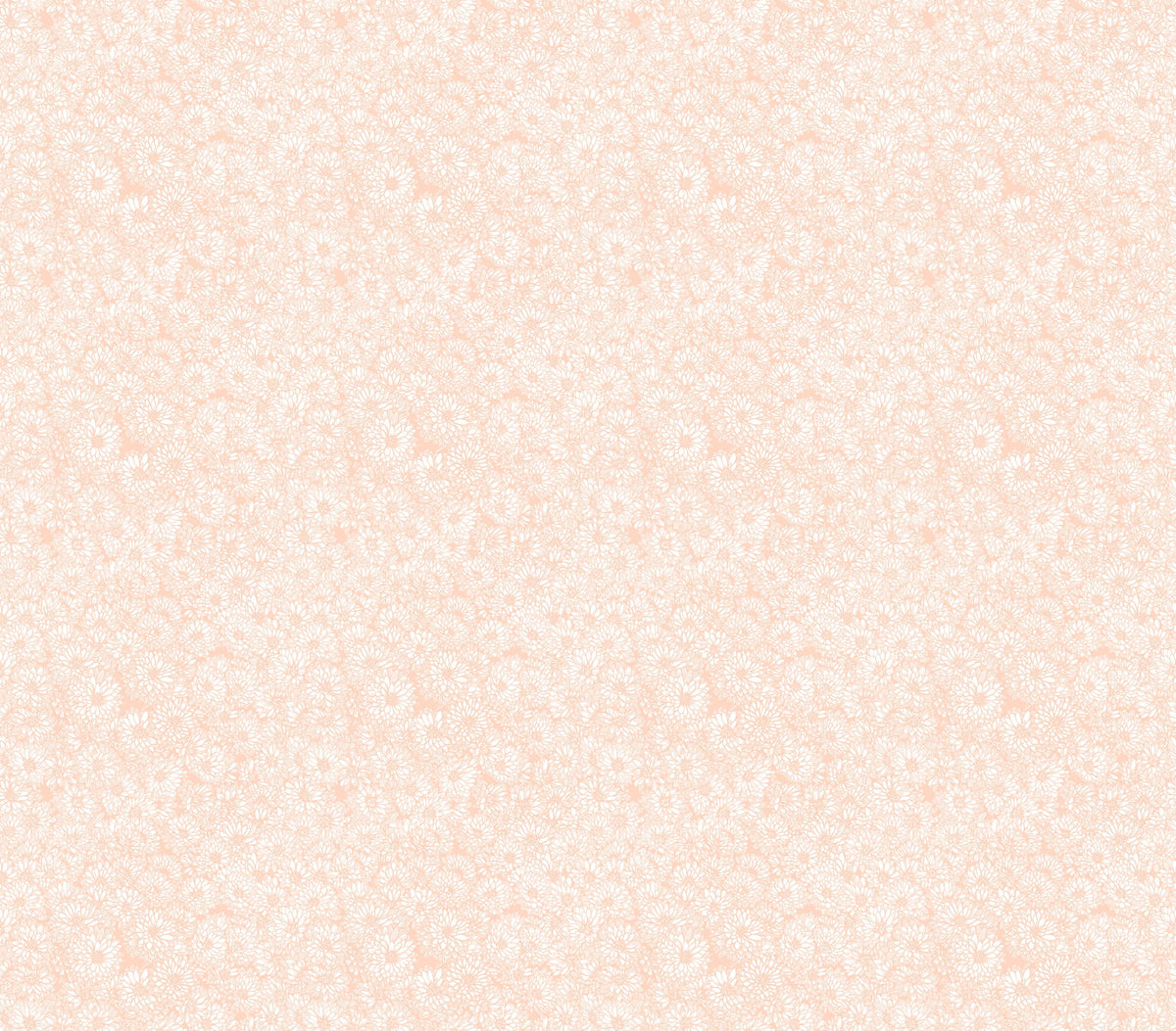 Carmon's Quilt Shop Main Street quilt kit fabric featuring a delicate white floral print on a soft peach background.