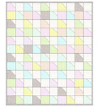 Carmon's Quilt Shop Main Street quilt kit featuring colorful geometric patchwork in pastel Anna Maria Parry fabrics.