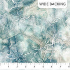 Carmon's Quilt Shop Northcott Smooth Sailing marble pattern wide backing cotton fabric in teal, blue, and white.