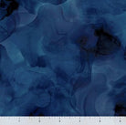 Carmon's Quilt Shop Aura 108 inch midnight blue watercolor blender cotton fabric with abstract ink wash pattern
