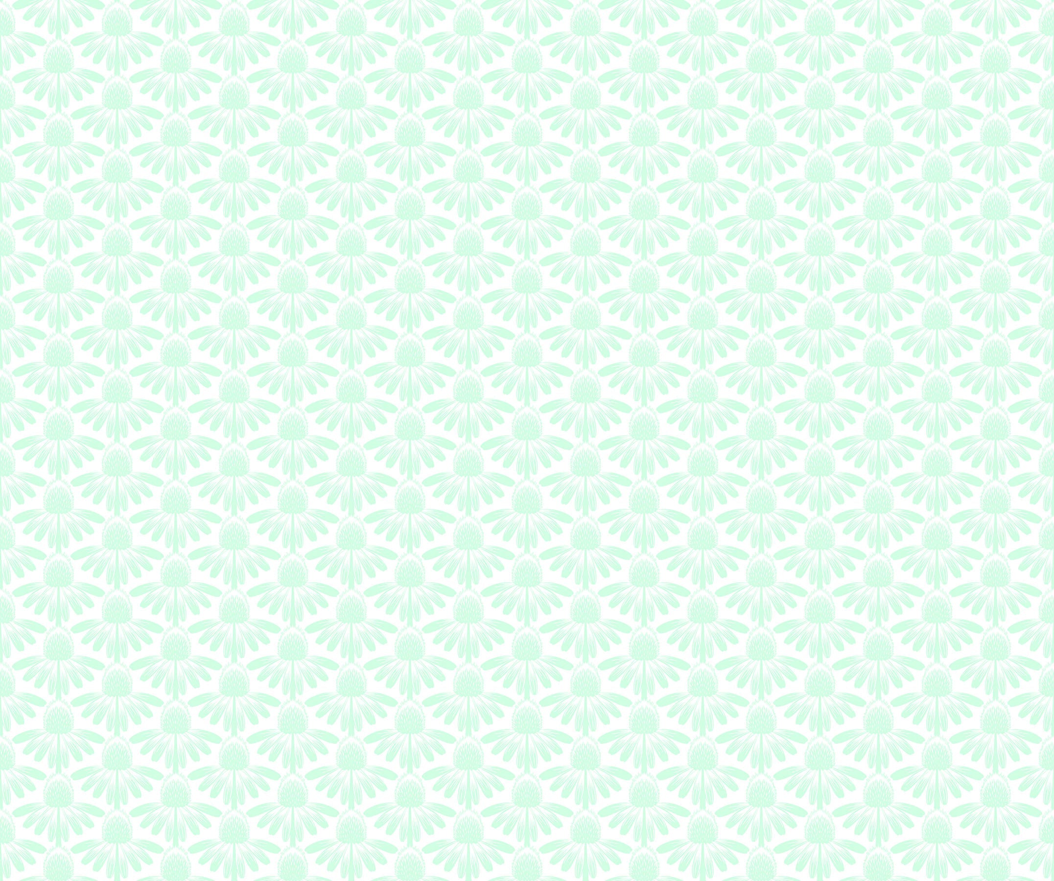Carmon's Quilt Shop Main Street Quilt Kit fabric featuring a light mint green floral pattern on a white background
