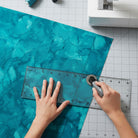 Carmon's Quilt Shop Mirage Adriatic blue watercolor abstract 100% cotton fabric. Ideal for quilting.