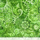 Carmon's Quilt Shop QT Fabrics Mystique Blender moss green 108-inch wide cotton backing fabric with paisley pattern