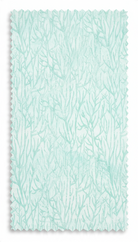 Carmon's Quilt Shop Coral Reef tonal fabric in white and turquoise with a delicate branching coral pattern