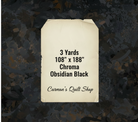 Carmon's Quilt Shop Chroma Obsidian Black 108-inch wide cotton quilt backing fabric with a textured design.