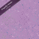 Carmon's Quilt Shop Dragonfly Wonder orchid purple cotton quilting fabric with a multi-colored spatter pattern
