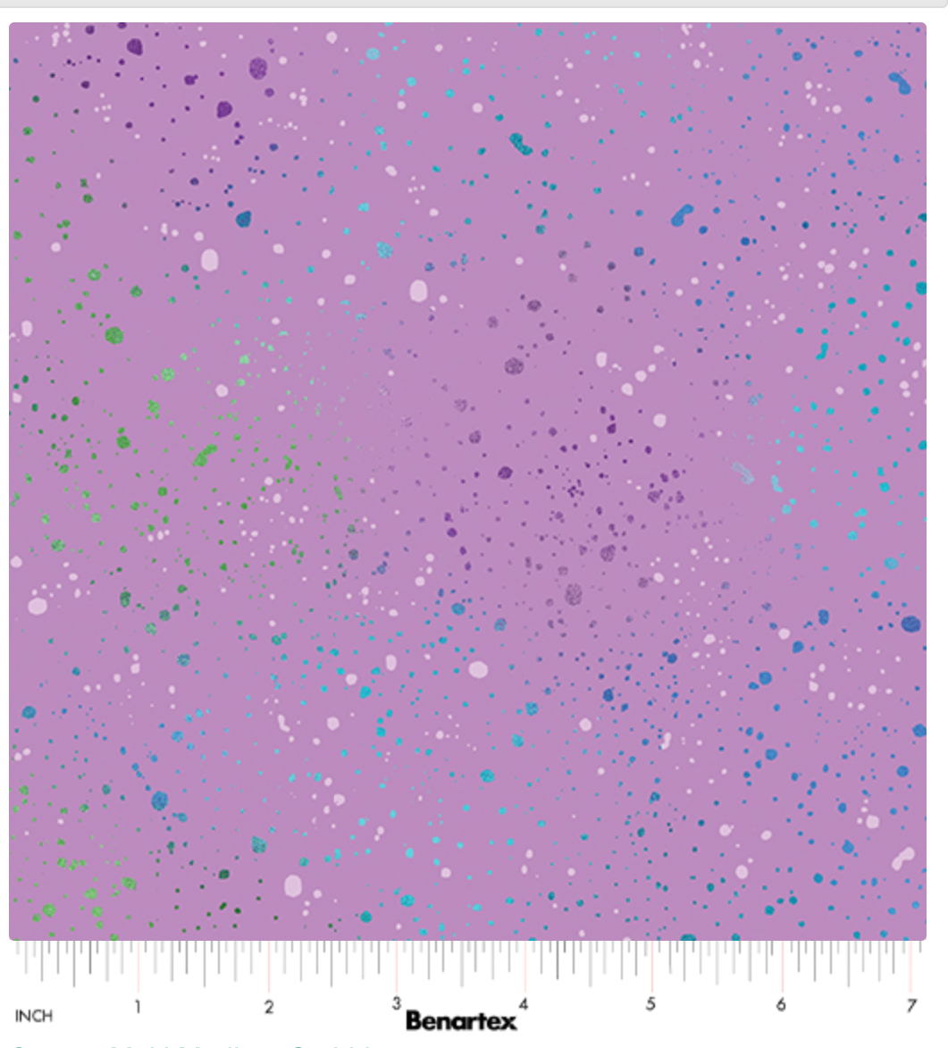 Carmon's Quilt Shop Benartex Dragonfly Wonder orchid purple cotton fabric with multi-colored paint splatter pattern