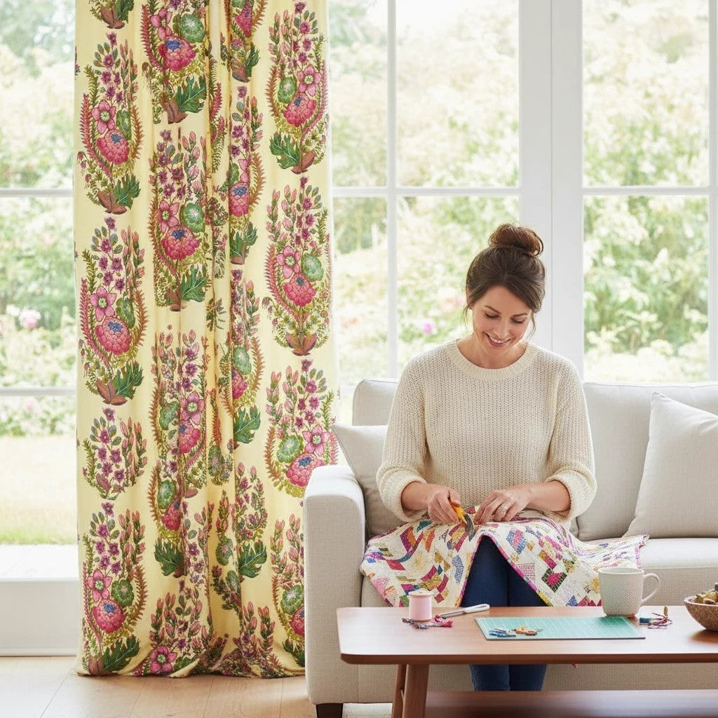 Carmon's Quilt Shop Outstretched Cream Backing 108" 100% Cotton floral fabric by Anna Maria Horner-Parry.