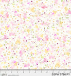 Carmon's Quilt Shop 108 inch wide cotton backing fabric featuring a colorful pink, yellow, and green paint splatter print.