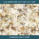 Carmon's Quilt Shop QT Fabrics Panorama tonal floral 100% cotton wide backing fabric in neutral earth tones