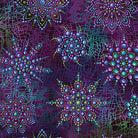 Carmon's Quilt Shop Dragonfly Wonder cotton fabric featuring plum and multi-colored beaded medallion patterns