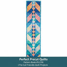 Carmon's Quilt Shop Perfect Precut Quilts pattern book featuring a vibrant geometric table runner quilt project