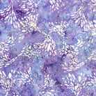 Carmon's Quilt Shop purple and white batik cotton fabric with abstract floral shapes from the Vintner's Treasure line