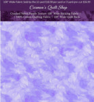 Carmon's Quilt Shop purple crushed velvet texture 108 inch wide cotton quilting fabric for quilt backing