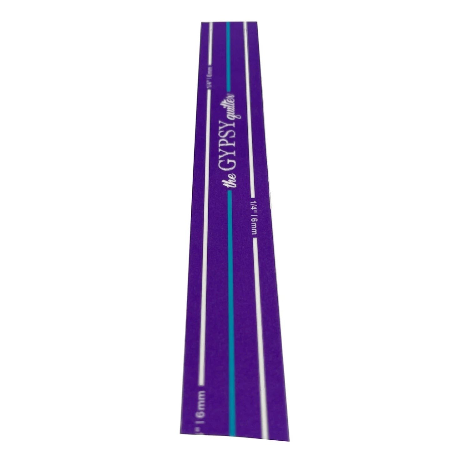Carmon's Quilt Shop The Gypsy Quilter purple washi tape with white lines for precise 1/4 inch sewing seam allowances.
