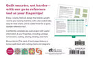 Carmon's Quilt Shop Quilter's Quick-Reference Guide showing flip-style pages with charts, diagrams, and color tabs.