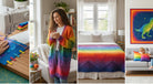 Carmon's Quilt Shop rainbow ombre cotton fabric used for quilting, home decor, and apparel projects.